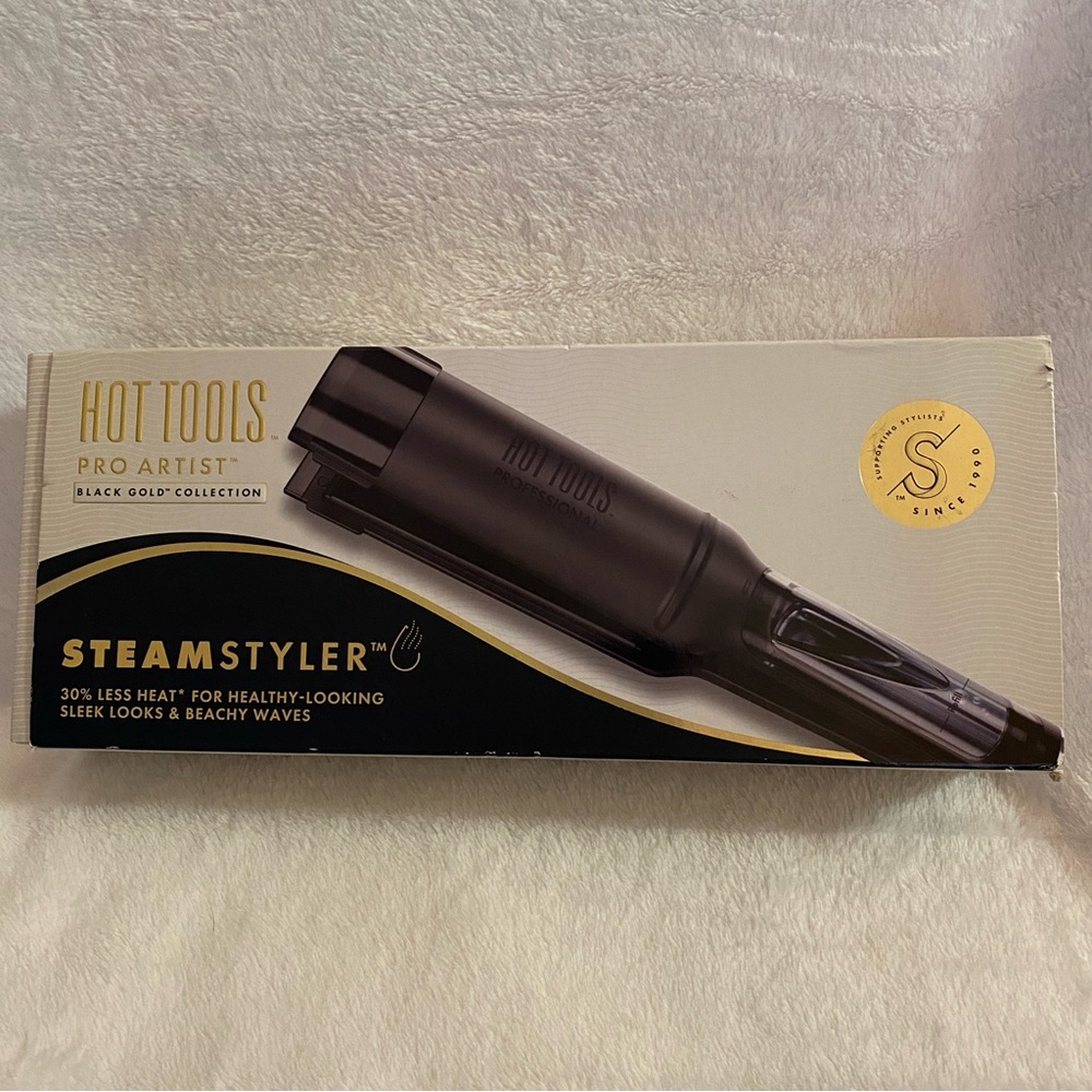 Hot Tools Pro Artist SteamStyler Flat Iron Styler Black Gold Collection NWT NIB